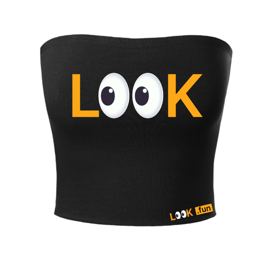 L👀K Bandeau Crop Top Black